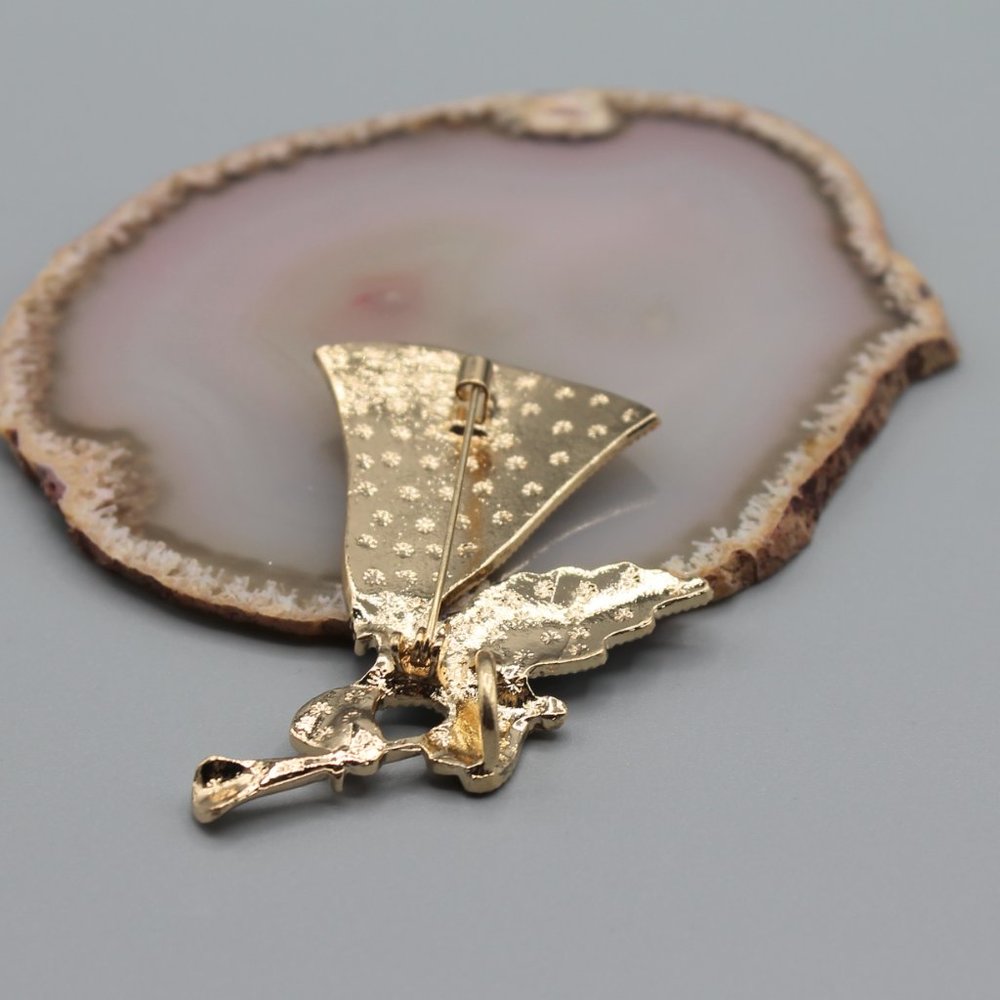 Angel Holidays Christmas pin brooch jewelry pendant necklace gold red green - Picture 7 of 12